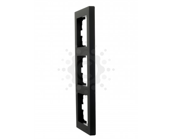 Рамка тройная вертикальная черная Lezard серия Vesna 742-4200-153 фото 2